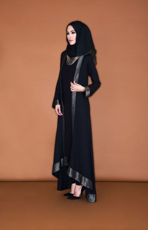 dark green dress with hijab