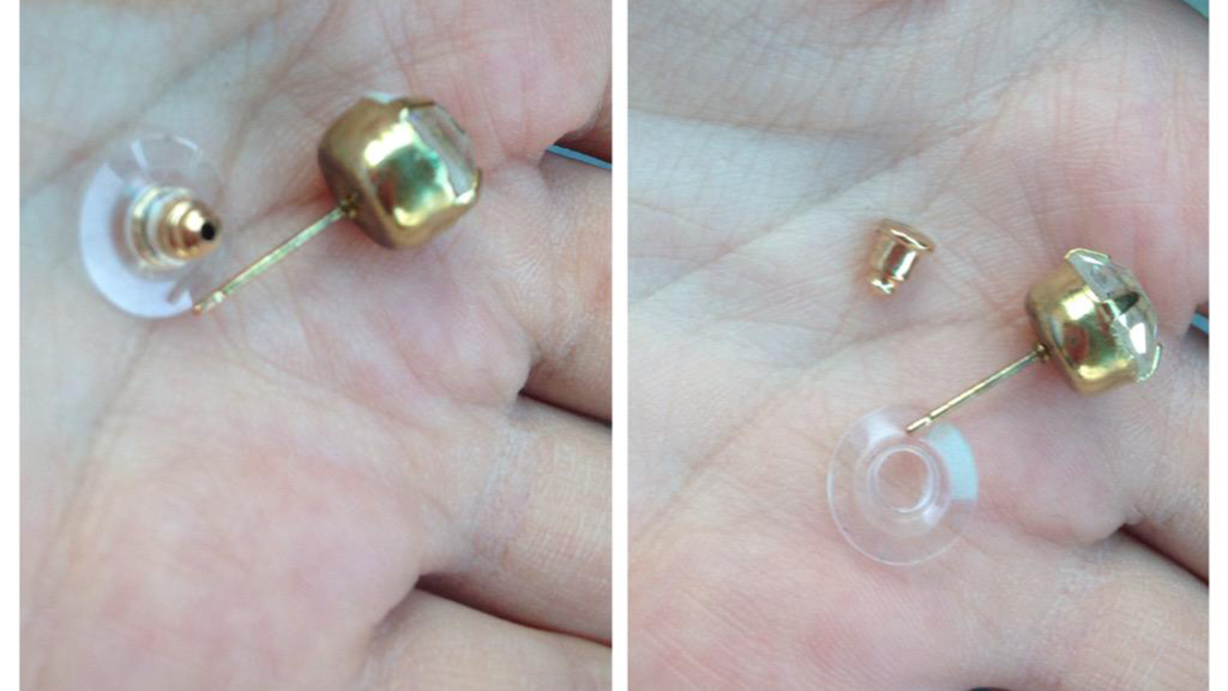 plastic backing of earrings