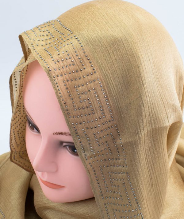 gold silk hijab