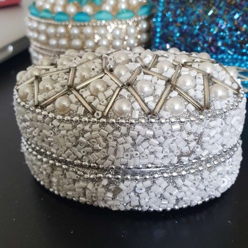 White Pearl & Silver Trinket Box - Hidden Pearls